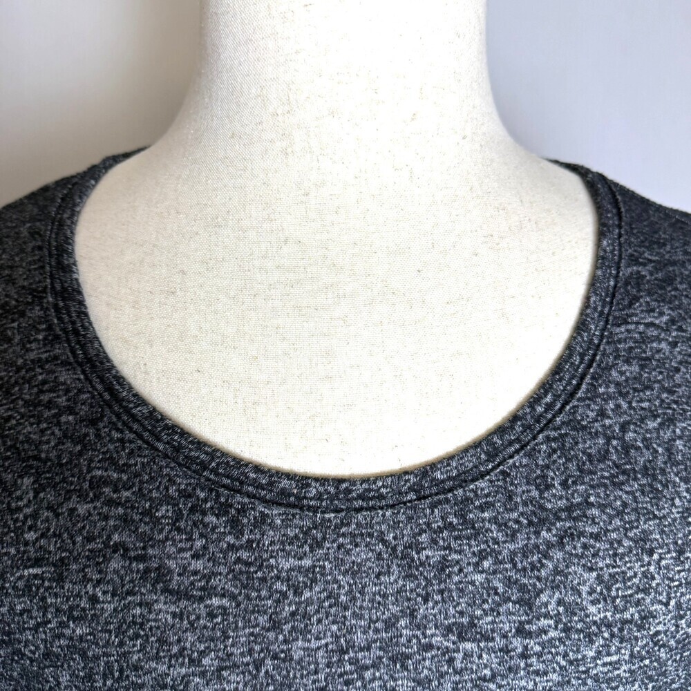 Athleta Luxe Pose Women's Thumb Hole Marled Heathered Tunic, Sz XL, Black & Gray - Picture 3 of 16